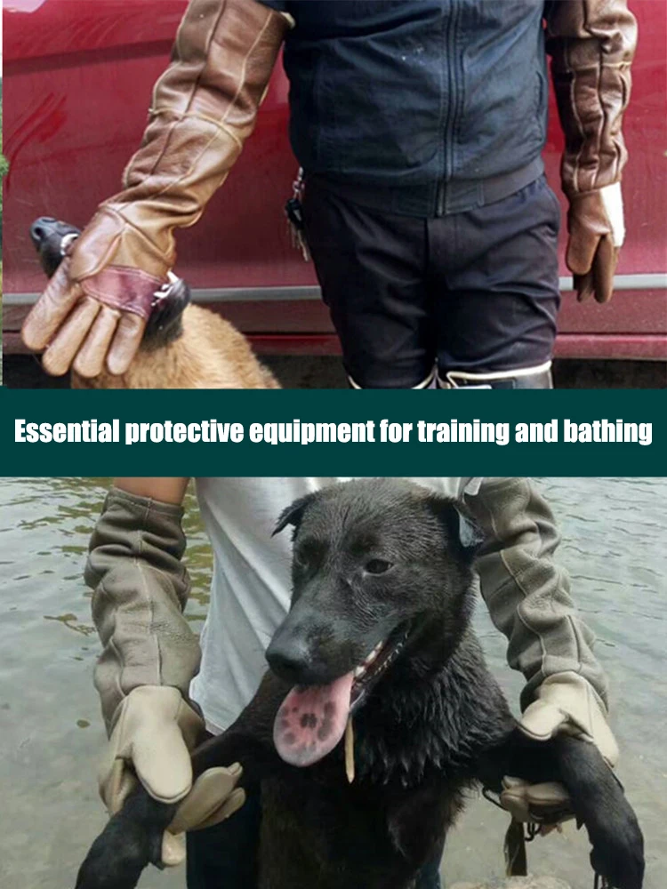 Guantes para perros y gatos resistentes a mordeduras y arañazos, protección para el manejo de animales, tendones fuertes, baño de animales, suministros de aseo impermeables - Imagen 3