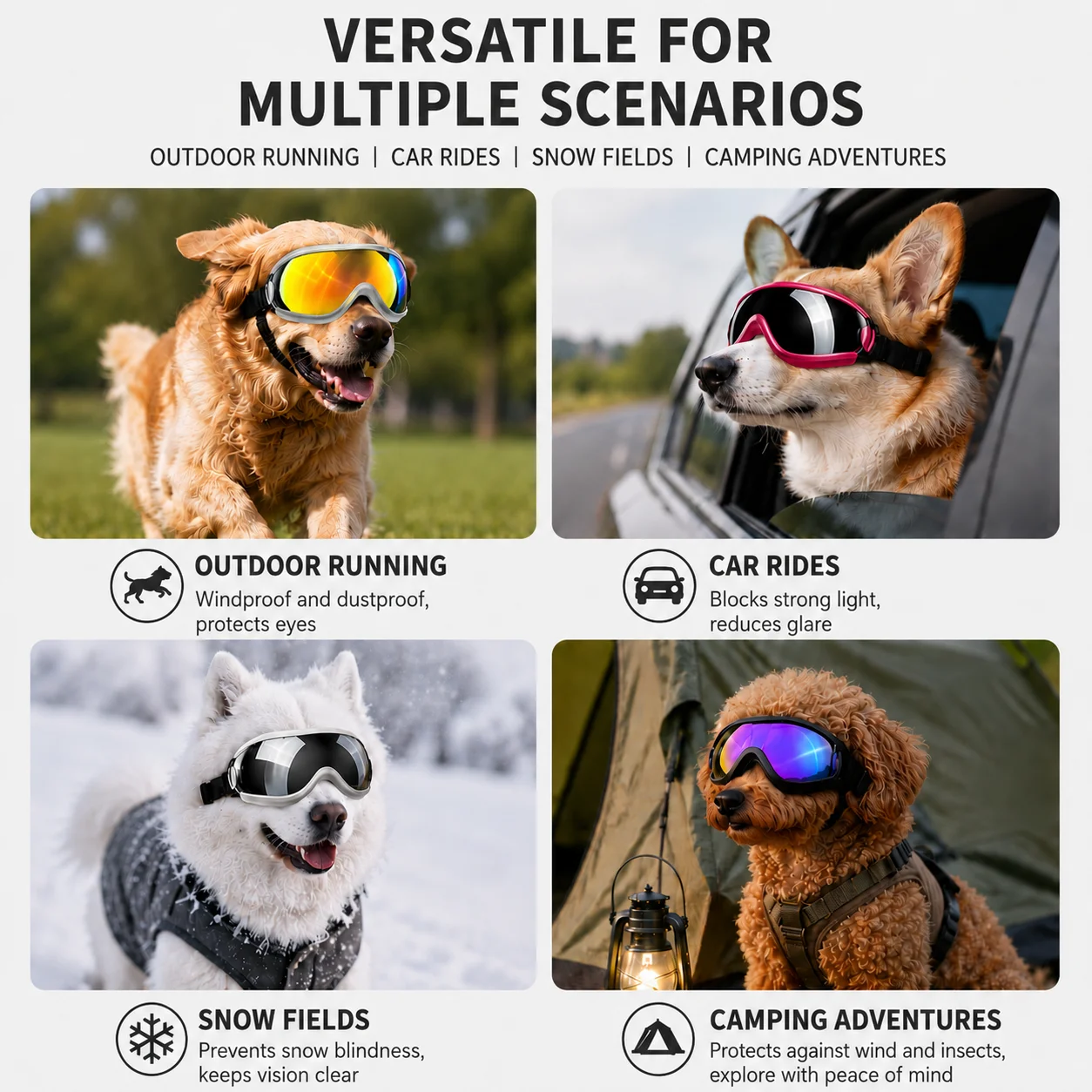 Gafas de sol con protección UV para perros y gatos. Gafas de sol con protección refrescante para perros pequeños y medianos. - Imagen 2