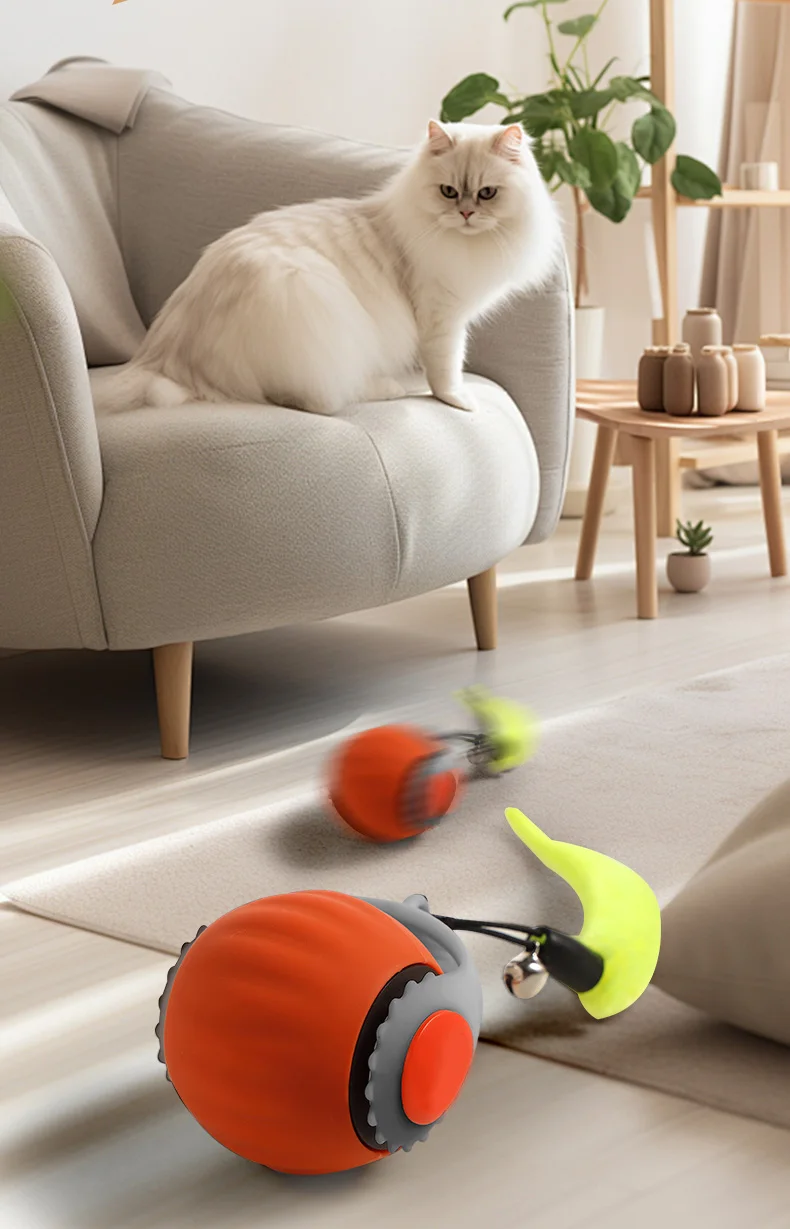 Juguete interactivo para gatos con bola rodante automática - Imagen 9