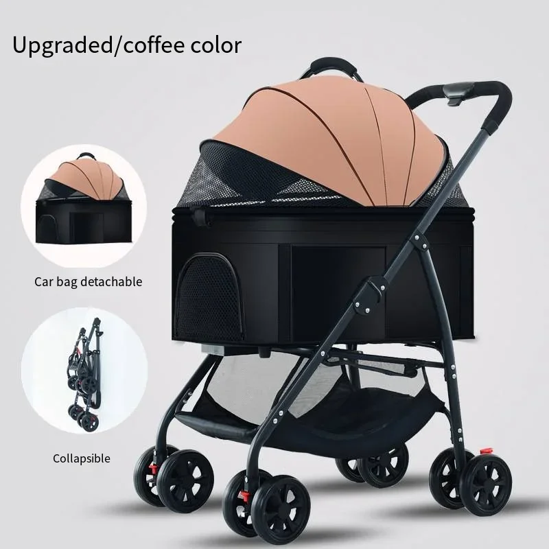 Cochecitos para mascotas 3 en 1, ligeros y plegables, diseñados específicamente para pasear perros, bebés, perros medianos y pequeños, gatos y para uso en exteriores. - Imagen 10