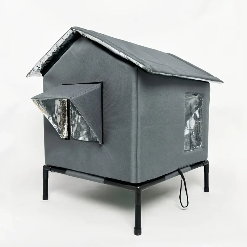Nido cálido de invierno para gatos, aislado térmicamente, refugio exterior para gatos, casa para gatos callejeros, cueva de suelo. - Imagen 17