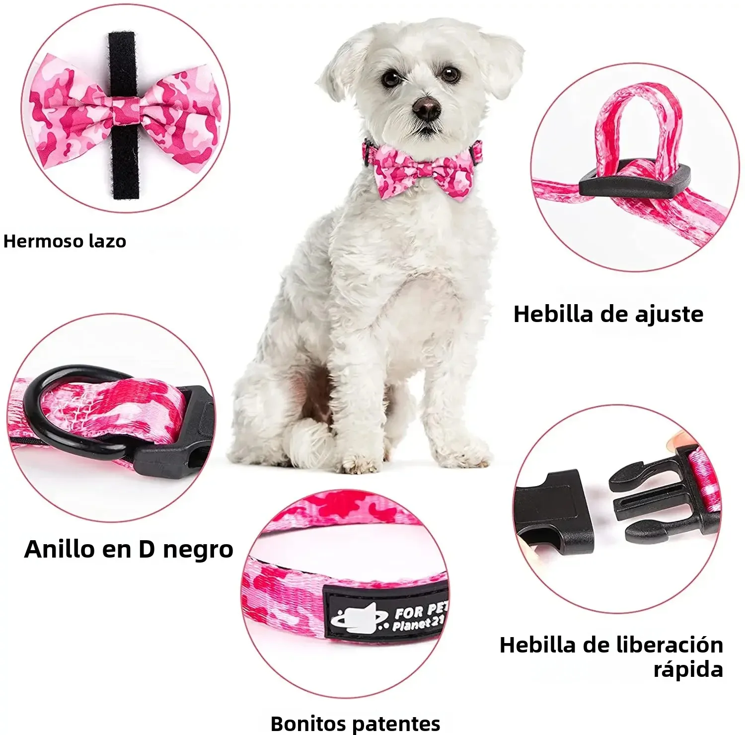 Conjunto de arnés para perros que incluye chaleco, arnés, collar, correa, pañuelo, bufanda, bolsa para excrementos y accesorios para mascotas (gatos y perros). - Imagen 4