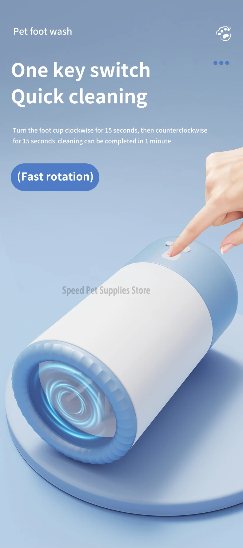 Lavador de patas de mascotas eléctrico, limpiador automático de patas de perros, limpiador rápido de patas de mascotas portátil, silencioso e impermeable. - Imagen 17