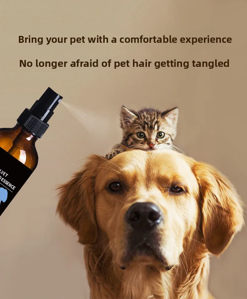 Spray para el cuidado del pelo de mascotas, antiestático, brillante, sin necesidad de enjuague, desenredante, con aceite esencial y desodorizante. - Imagen 11