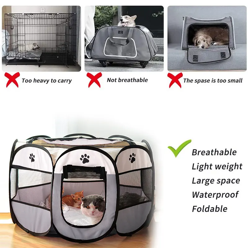 Tienda de campaña desmontable para mascotas de verano, tamaño S/M/L, para sala de partos de gatos, cama para perros al aire libre - Imagen 5