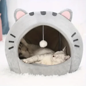 Cama para gatos de dibujos animados, casa para gatos pequeños y medianos, acogedora cueva para gatitos.