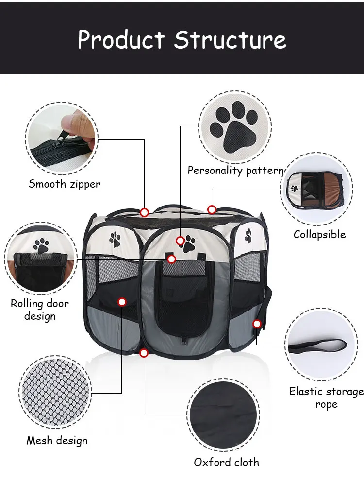 Tienda de campaña desmontable para mascotas de verano, tamaño S/M/L, para sala de partos de gatos, cama para perros al aire libre - Imagen 21