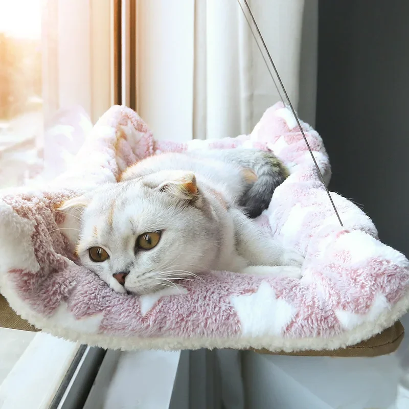 Hamaca para gatos, cama colgante aérea para gatos, casita para gatos, estructura para trepar para gatitos, asiento soleado para ventana, nido, soporta hasta 20 kg.