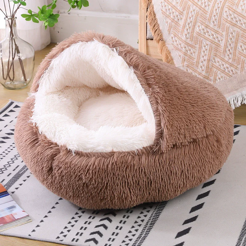 Cama redonda para perros, cama cálida de invierno para gatos, cesta de felpa para perros, cama lavable para mascotas, sofá para perros pequeños, medianos y grandes. - Imagen 5