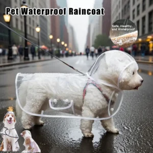 Impermeable para mascotas, impermeable transparente para perros y cachorros, chaqueta impermeable de PVC suave para perros pequeños y medianos.