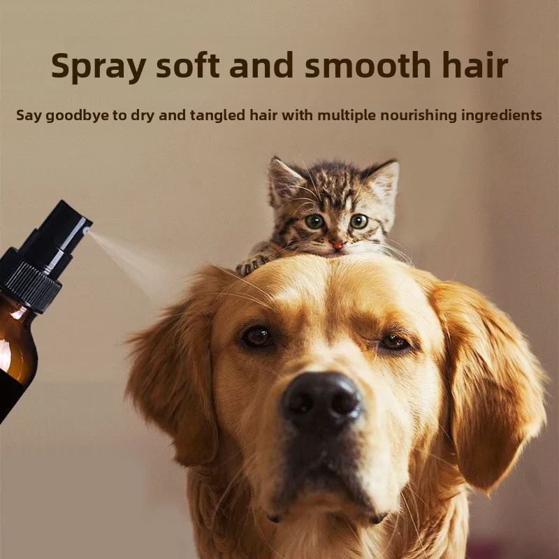 Spray para el cuidado del pelo de mascotas, antiestático, brillante, sin necesidad de enjuague, desenredante, con aceite esencial y desodorizante. - Imagen 3