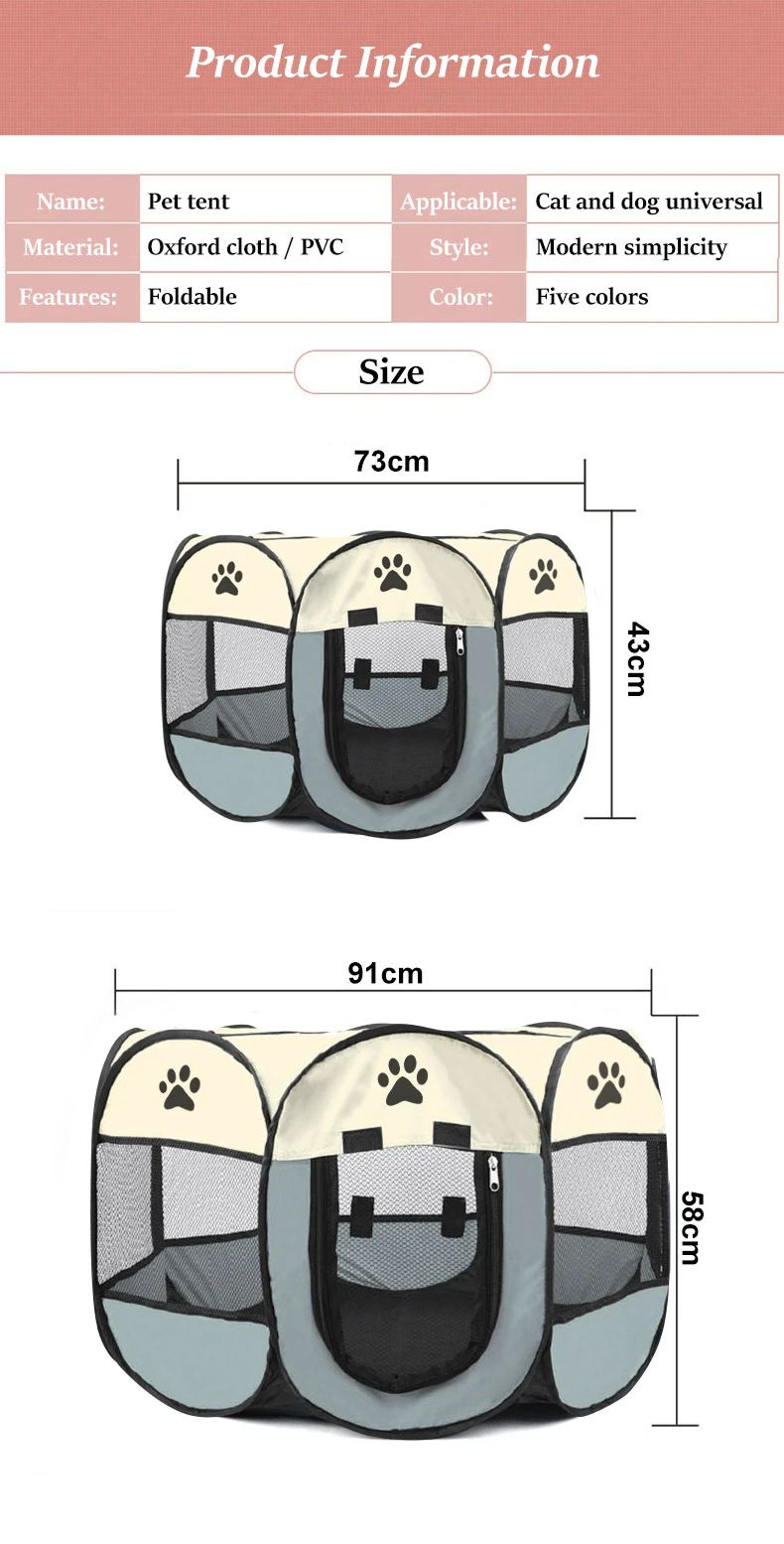 Tienda de campaña desmontable para mascotas de verano, tamaño S/M/L, para sala de partos de gatos, cama para perros al aire libre - Imagen 19