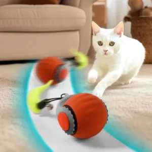 Juguete interactivo para gatos con bola rodante automática