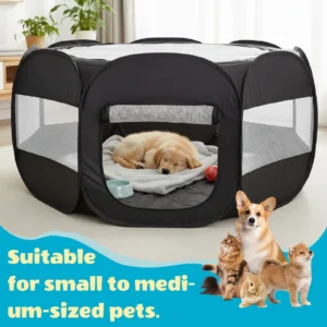 Parque infantil plegable y portátil para animales pequeños con cubierta, apto para interiores y exteriores, ideal para pollitos, cachorros, gatitos y otras mascotas pequeñas.