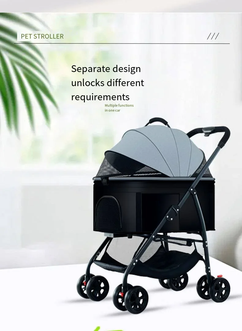 Cochecitos para mascotas 3 en 1, ligeros y plegables, diseñados específicamente para pasear perros, bebés, perros medianos y pequeños, gatos y para uso en exteriores. - Imagen 19