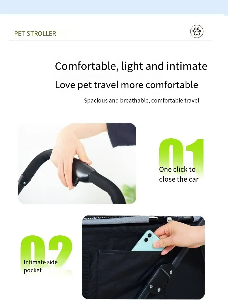 Cochecitos para mascotas 3 en 1, ligeros y plegables, diseñados específicamente para pasear perros, bebés, perros medianos y pequeños, gatos y para uso en exteriores. - Imagen 27