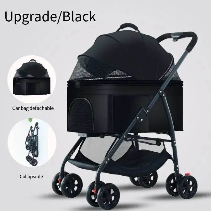Cochecitos para mascotas 3 en 1, ligeros y plegables, diseñados específicamente para pasear perros, bebés, perros medianos y pequeños, gatos y para uso en exteriores. - Imagen 13