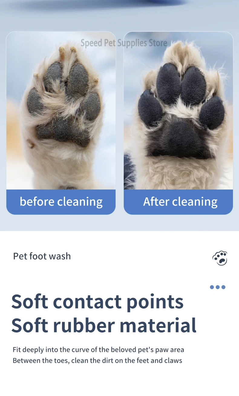 Lavador de patas de mascotas eléctrico, limpiador automático de patas de perros, limpiador rápido de patas de mascotas portátil, silencioso e impermeable. - Imagen 15