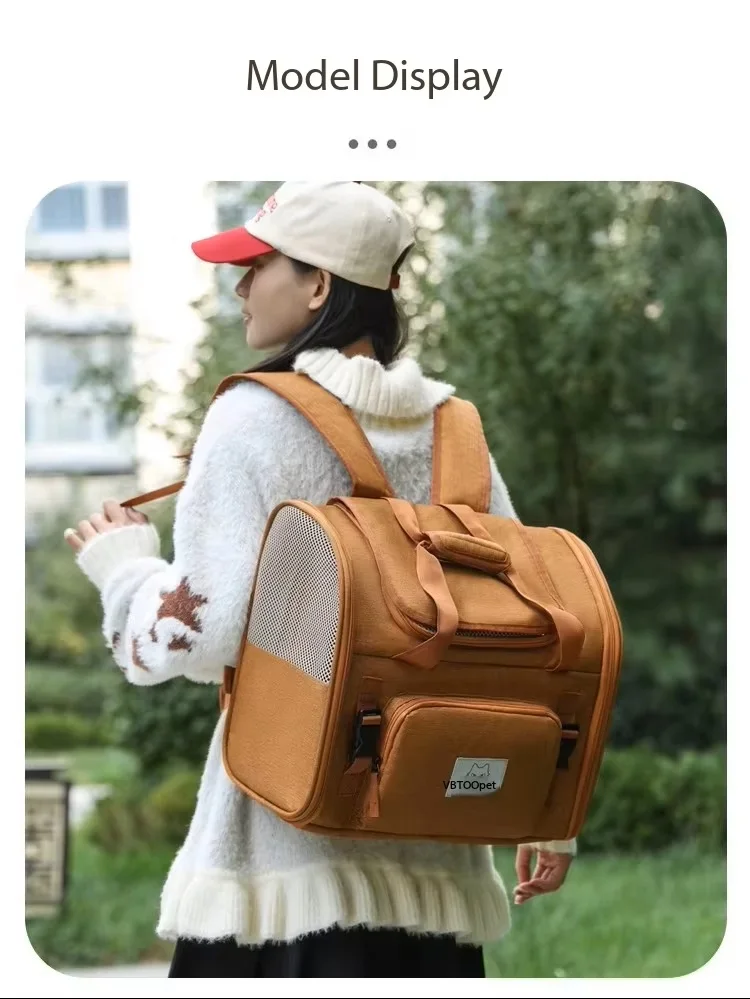 Mochila para gatos expandible de gran capacidad, transportín para perros y gatos pequeños y medianos, aprobada por aerolíneas, bolsa de viaje transpirable. - Imagen 18