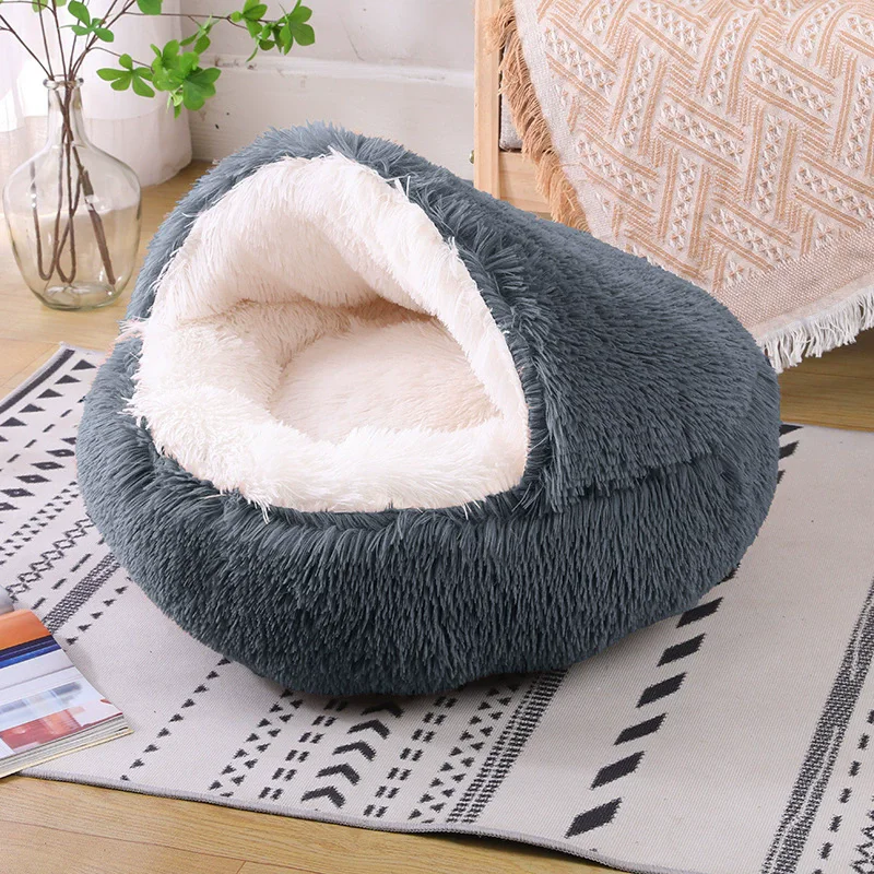 Cama redonda para perros, cama cálida de invierno para gatos, cesta de felpa para perros, cama lavable para mascotas, sofá para perros pequeños, medianos y grandes. - Imagen 3