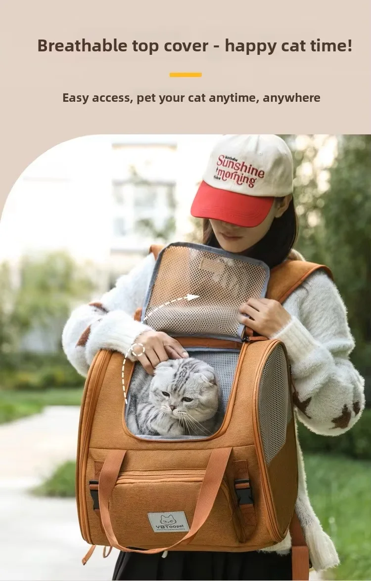 Mochila para gatos expandible de gran capacidad, transportín para perros y gatos pequeños y medianos, aprobada por aerolíneas, bolsa de viaje transpirable. - Imagen 13