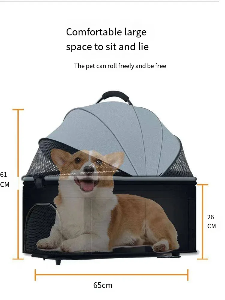 Cochecitos para mascotas 3 en 1, ligeros y plegables, diseñados específicamente para pasear perros, bebés, perros medianos y pequeños, gatos y para uso en exteriores. - Imagen 16