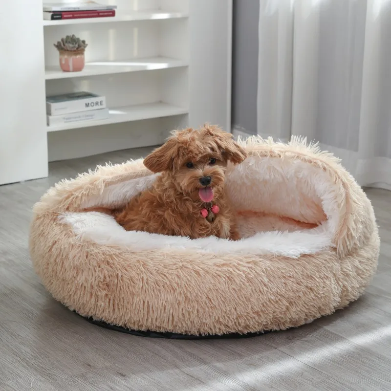 Cama redonda para perros, cama cálida de invierno para gatos, cesta de felpa para perros, cama lavable para mascotas, sofá para perros pequeños, medianos y grandes. - Imagen 23