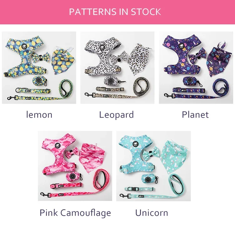 Conjunto de arnés para perros que incluye chaleco, arnés, collar, correa, pañuelo, bufanda, bolsa para excrementos y accesorios para mascotas (gatos y perros). - Imagen 23