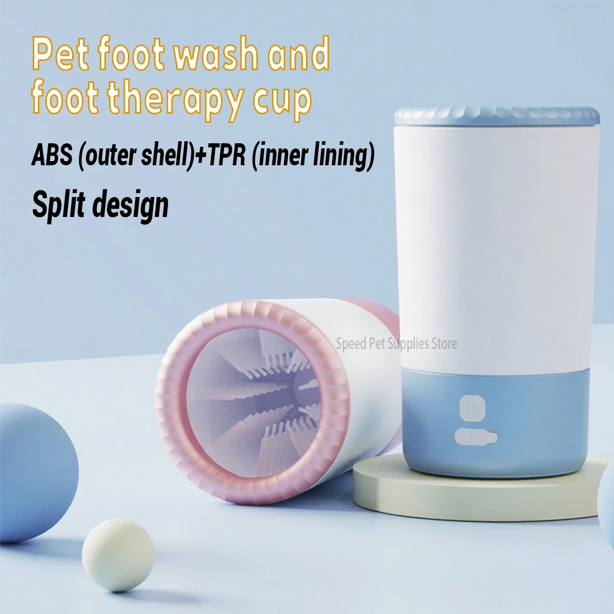 Lavador de patas de mascotas eléctrico, limpiador automático de patas de perros, limpiador rápido de patas de mascotas portátil, silencioso e impermeable. - Imagen 3