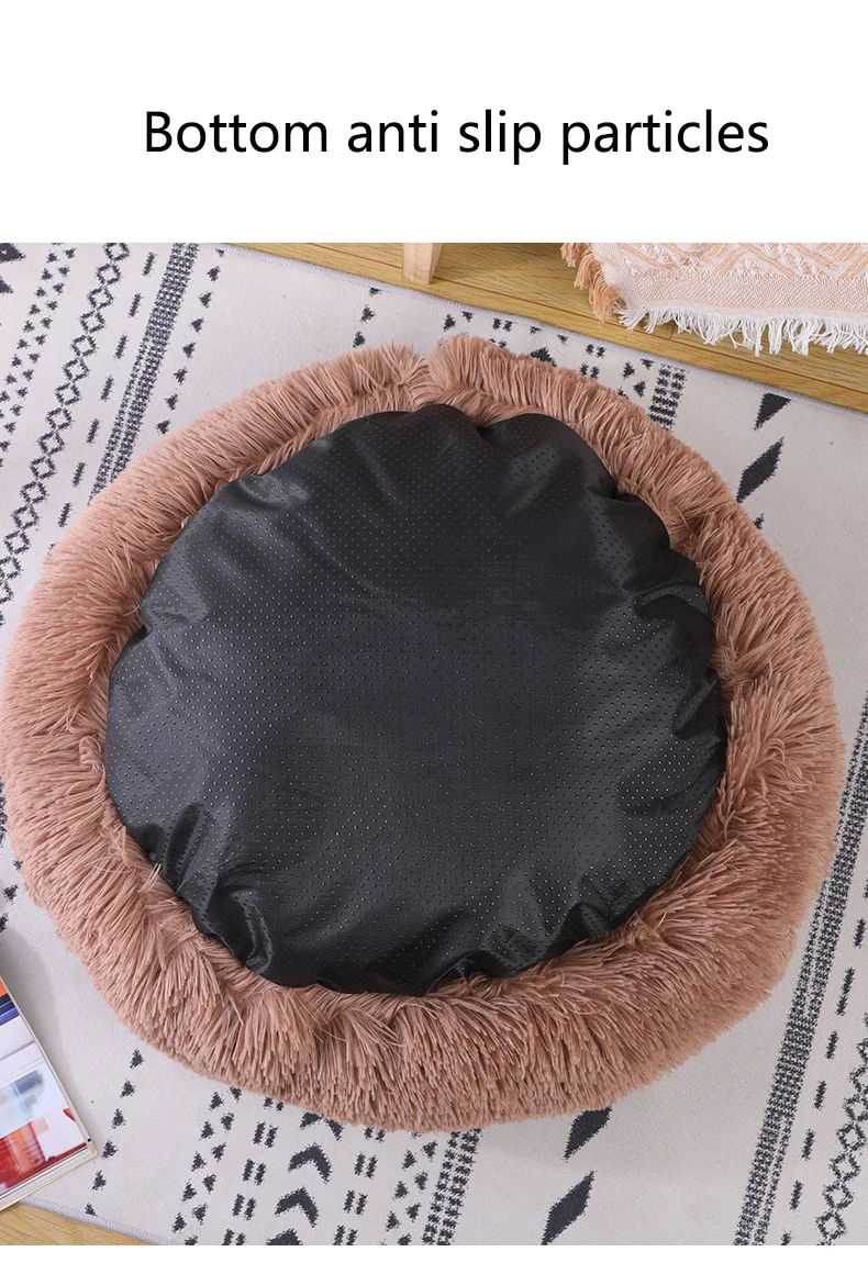 Cama redonda para perros, cama cálida de invierno para gatos, cesta de felpa para perros, cama lavable para mascotas, sofá para perros pequeños, medianos y grandes. - Imagen 19