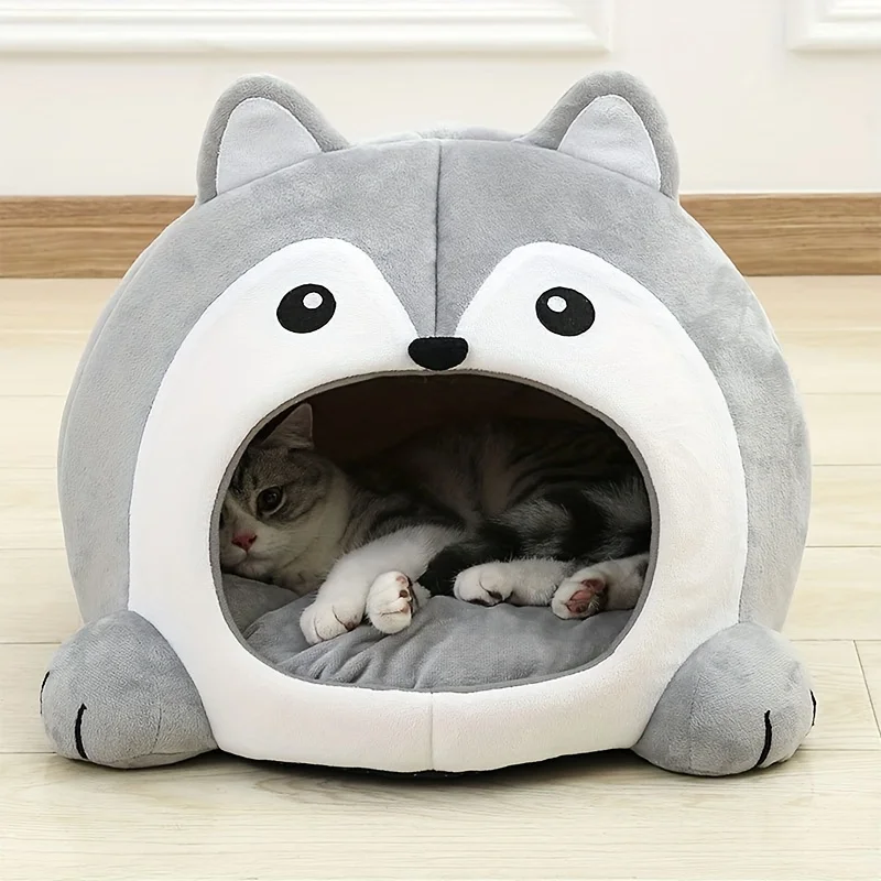 Cama para gatos de dibujos animados, casa para gatos pequeños y medianos, acogedora cueva para gatitos. - Imagen 3