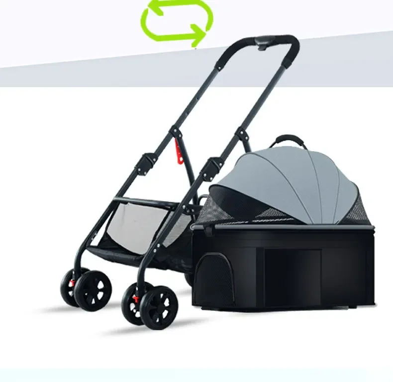 Cochecitos para mascotas 3 en 1, ligeros y plegables, diseñados específicamente para pasear perros, bebés, perros medianos y pequeños, gatos y para uso en exteriores. - Imagen 20