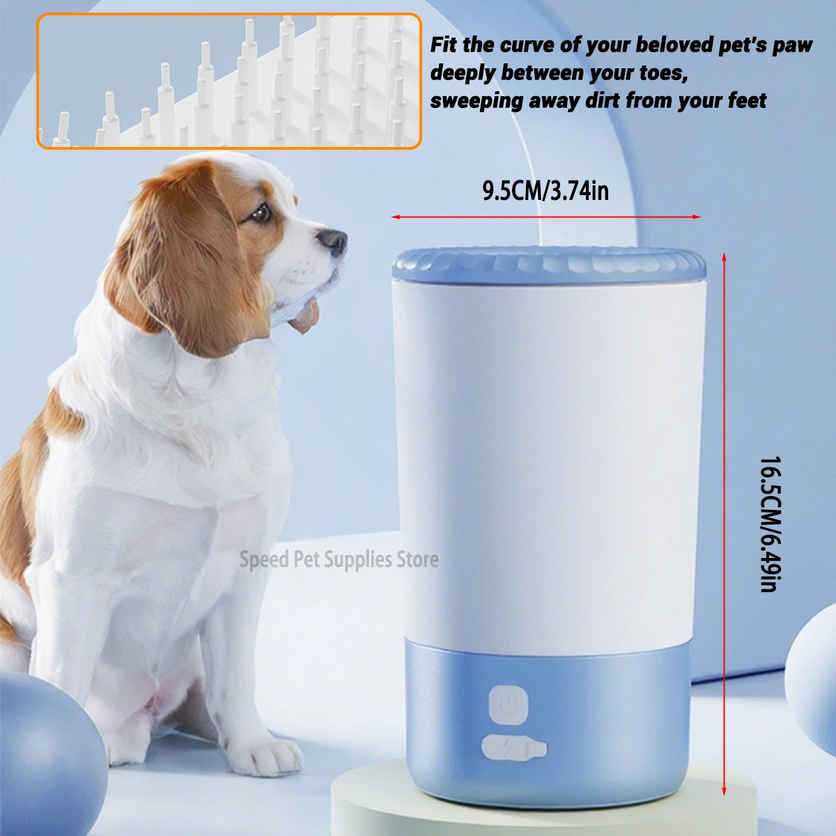Lavador de patas de mascotas eléctrico, limpiador automático de patas de perros, limpiador rápido de patas de mascotas portátil, silencioso e impermeable. - Imagen 4