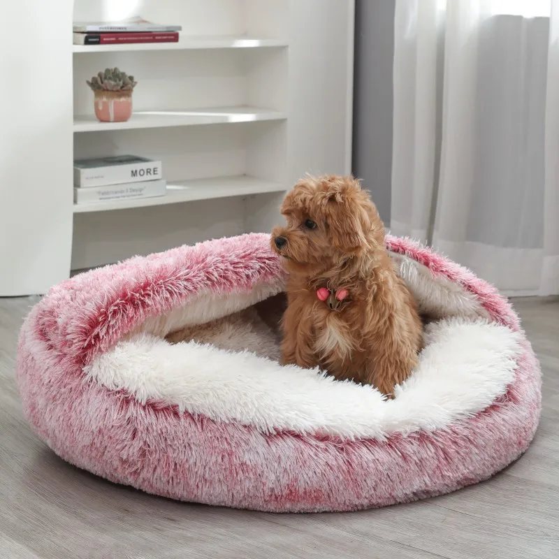 Cama redonda para perros, cama cálida de invierno para gatos, cesta de felpa para perros, cama lavable para mascotas, sofá para perros pequeños, medianos y grandes. - Imagen 22