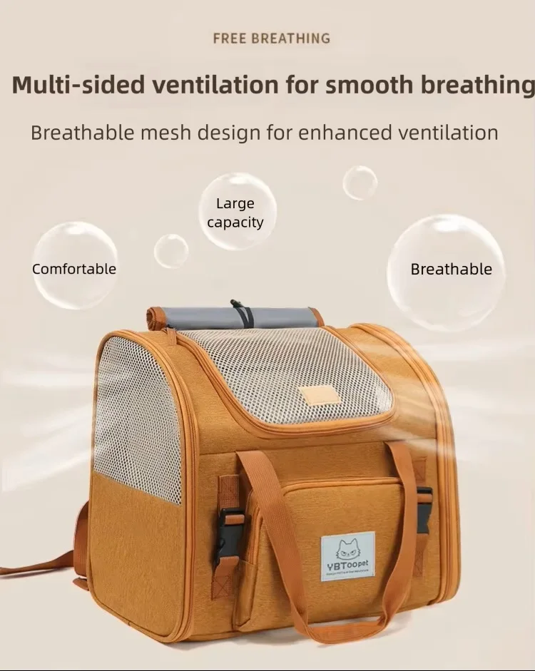 Mochila para gatos expandible de gran capacidad, transportín para perros y gatos pequeños y medianos, aprobada por aerolíneas, bolsa de viaje transpirable. - Imagen 4