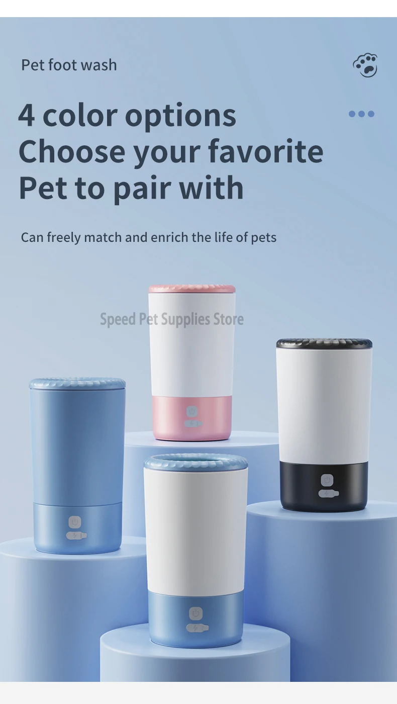 Lavador de patas de mascotas eléctrico, limpiador automático de patas de perros, limpiador rápido de patas de mascotas portátil, silencioso e impermeable. - Imagen 22