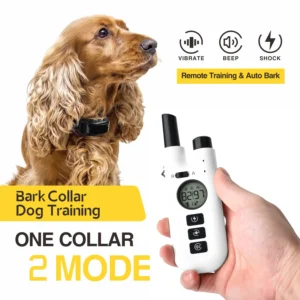 Collar antiladridos 2 en 1 para adiestramiento canino, collar antiladridos recargable de 800 m, collar eléctrico para perros con control remoto, resistente al agua.