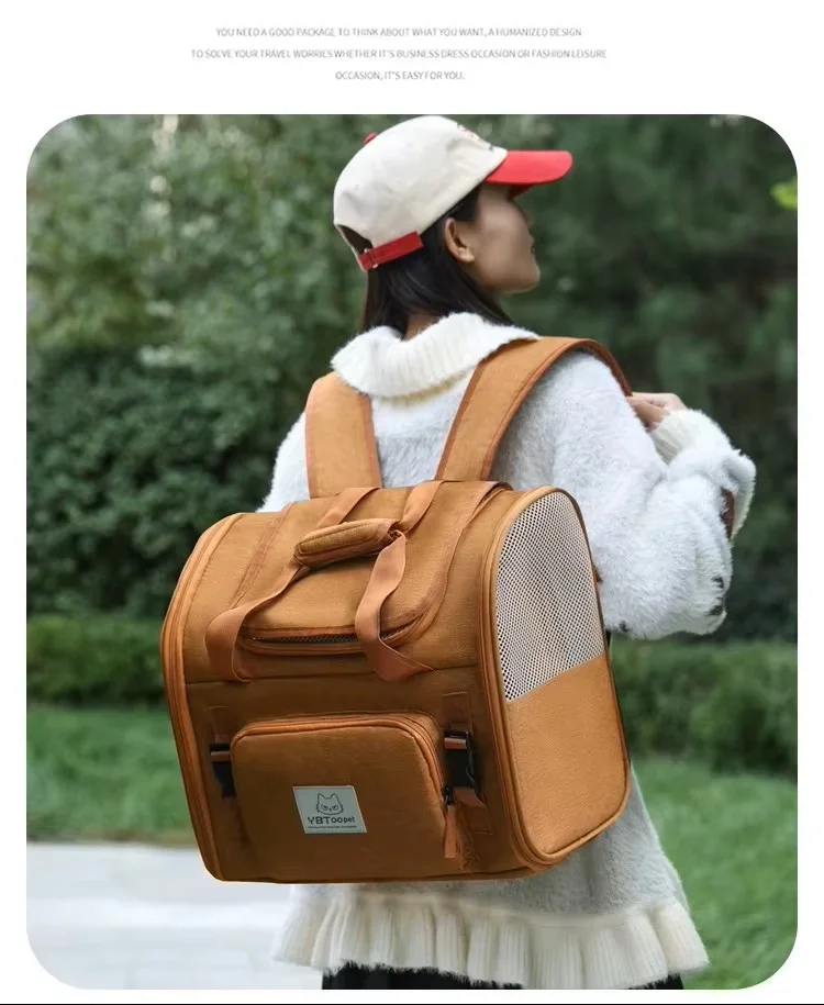 Mochila para gatos expandible de gran capacidad, transportín para perros y gatos pequeños y medianos, aprobada por aerolíneas, bolsa de viaje transpirable. - Imagen 21