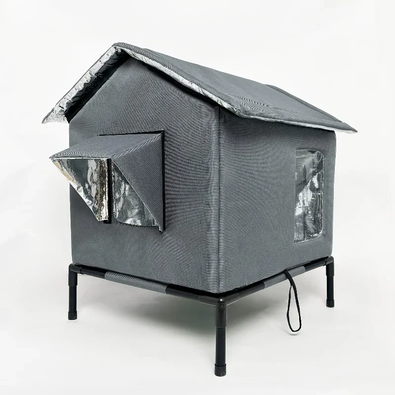 Nido cálido de invierno para gatos, aislado térmicamente, refugio exterior para gatos, casa para gatos callejeros, cueva de suelo. - Imagen 7