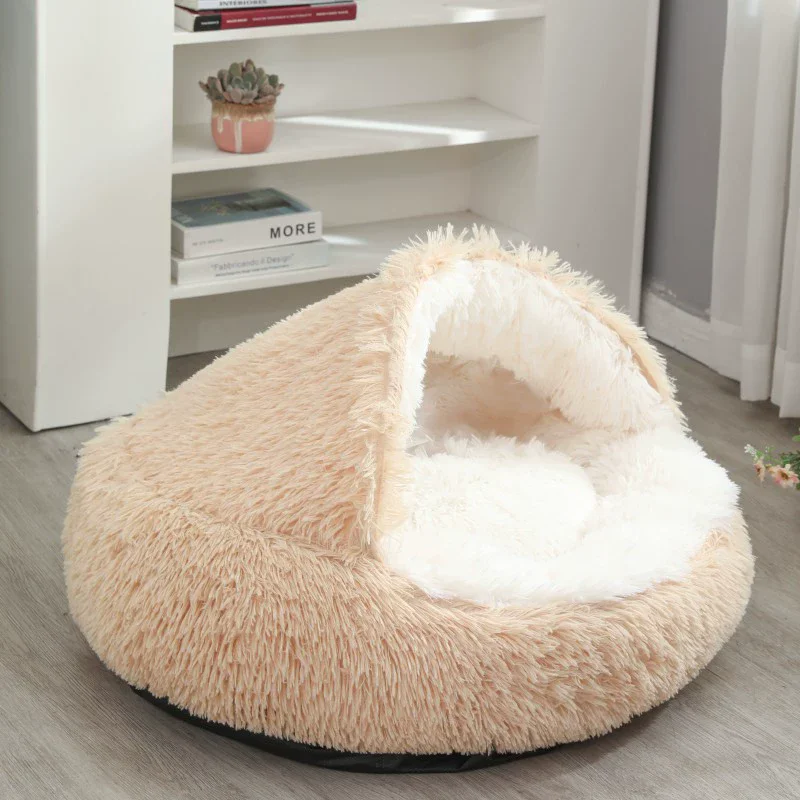 Cama redonda para perros, cama cálida de invierno para gatos, cesta de felpa para perros, cama lavable para mascotas, sofá para perros pequeños, medianos y grandes. - Imagen 12