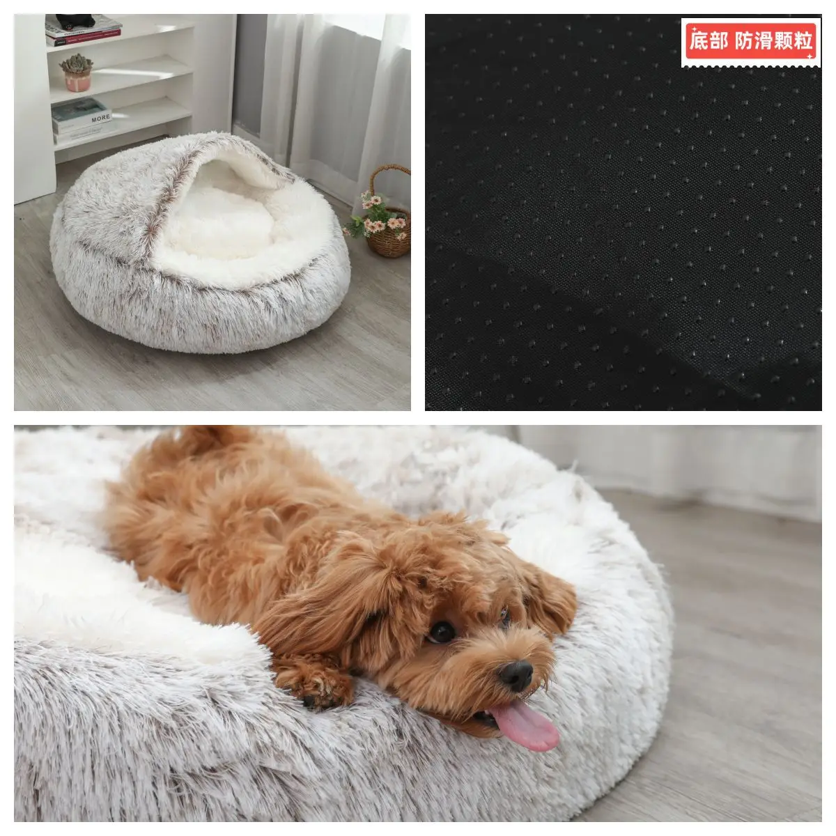 Cama redonda para perros, cama cálida de invierno para gatos, cesta de felpa para perros, cama lavable para mascotas, sofá para perros pequeños, medianos y grandes. - Imagen 28