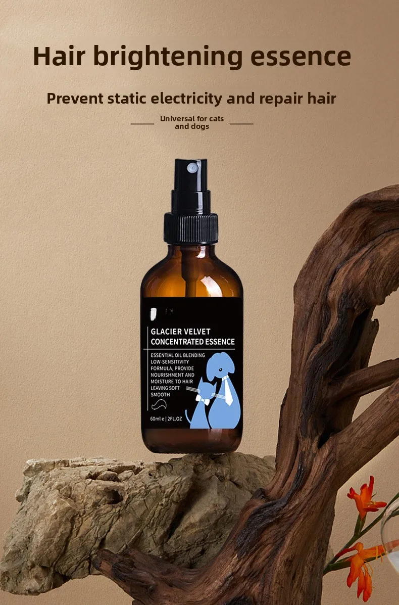 Spray para el cuidado del pelo de mascotas, antiestático, brillante, sin necesidad de enjuague, desenredante, con aceite esencial y desodorizante. - Imagen 6