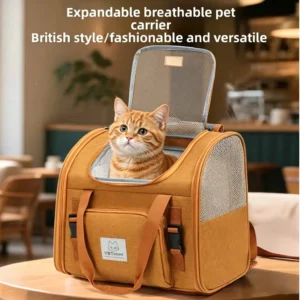 Mochila para gatos expandible de gran capacidad, transportín para perros y gatos pequeños y medianos, aprobada por aerolíneas, bolsa de viaje transpirable.