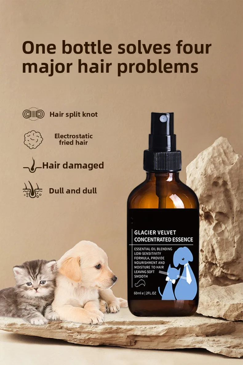 Spray para el cuidado del pelo de mascotas, antiestático, brillante, sin necesidad de enjuague, desenredante, con aceite esencial y desodorizante. - Imagen 8