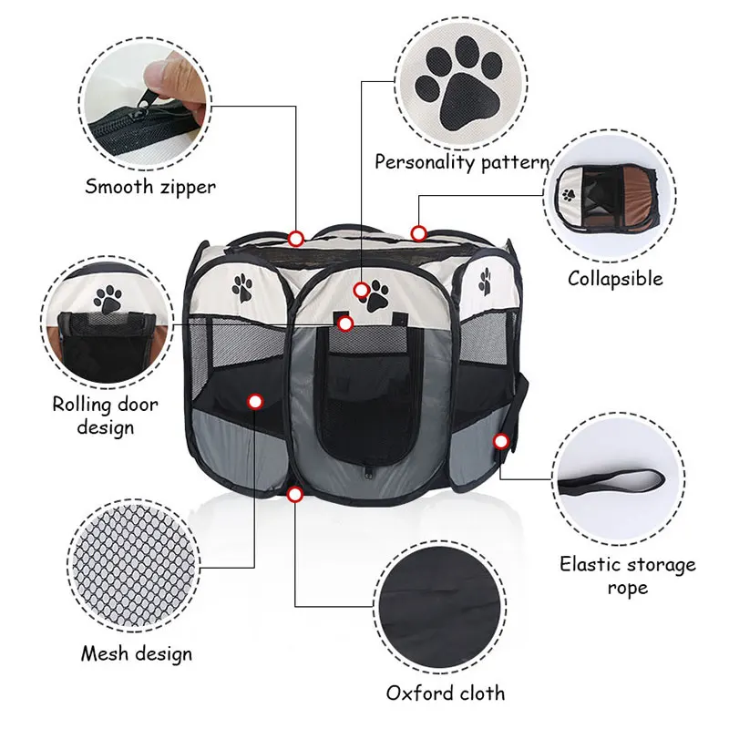 Tienda de campaña desmontable para mascotas de verano, tamaño S/M/L, para sala de partos de gatos, cama para perros al aire libre - Imagen 2