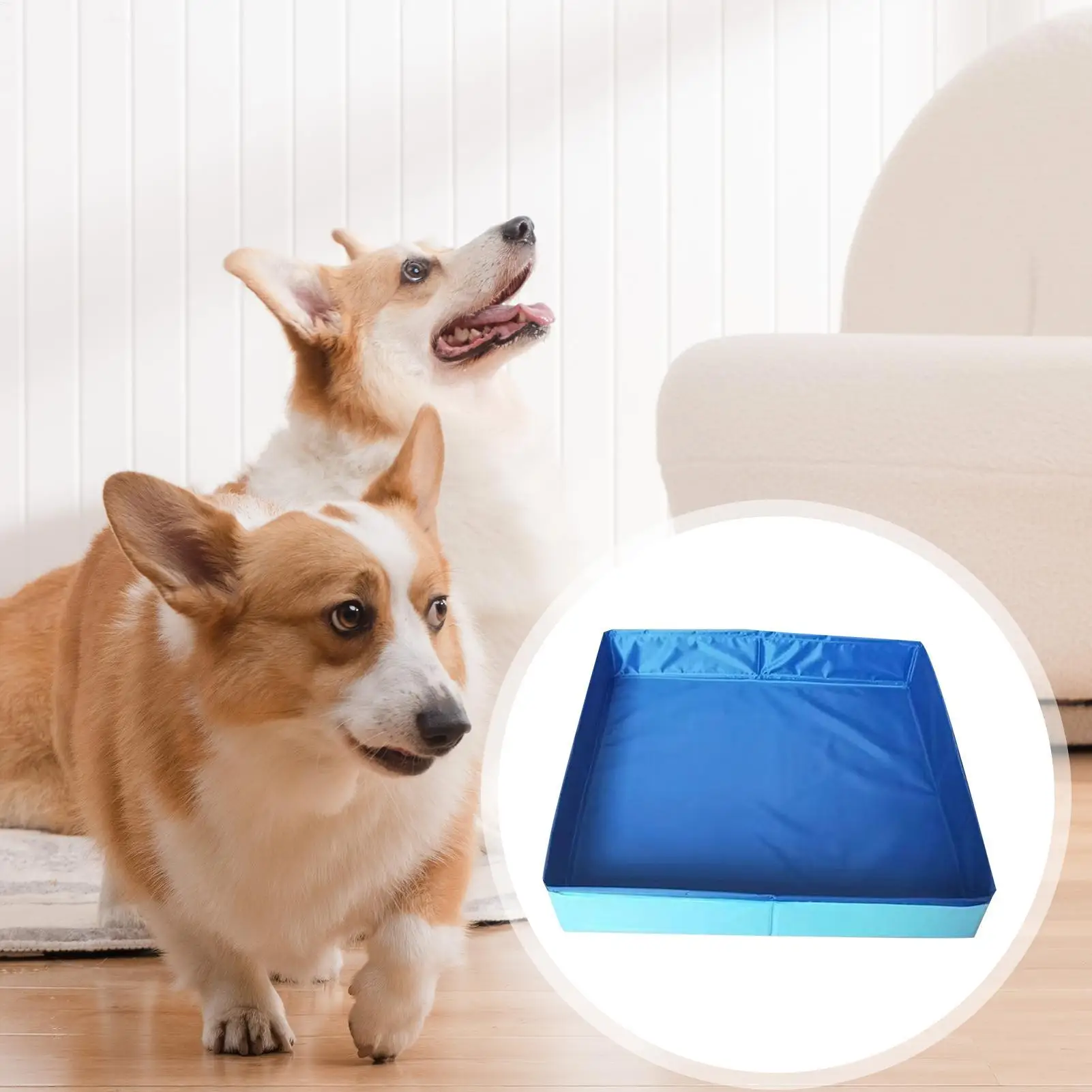 Piscina plegable de PVC para mascotas, piscina infantil antideslizante no inflable para perros, bañera para cachorros, gatos y otros animales. - Imagen 9