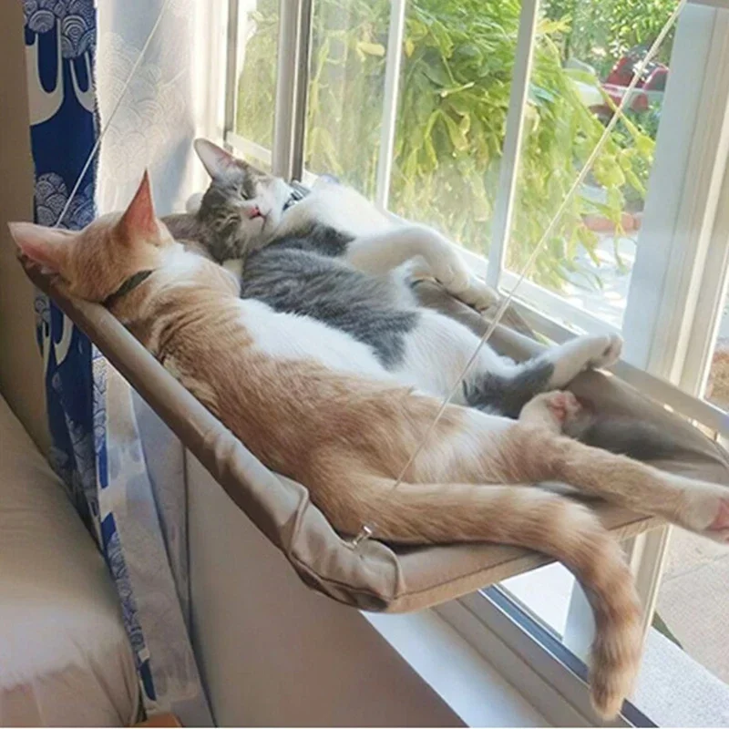 Hamaca para gatos, cama colgante aérea para gatos, casita para gatos, estructura para trepar para gatitos, asiento soleado para ventana, nido, soporta hasta 20 kg. - Imagen 4