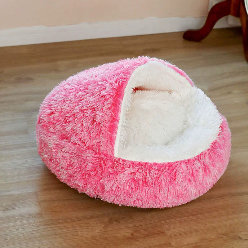 Cama redonda para perros, cama cálida de invierno para gatos, cesta de felpa para perros, cama lavable para mascotas, sofá para perros pequeños, medianos y grandes. - Imagen 11