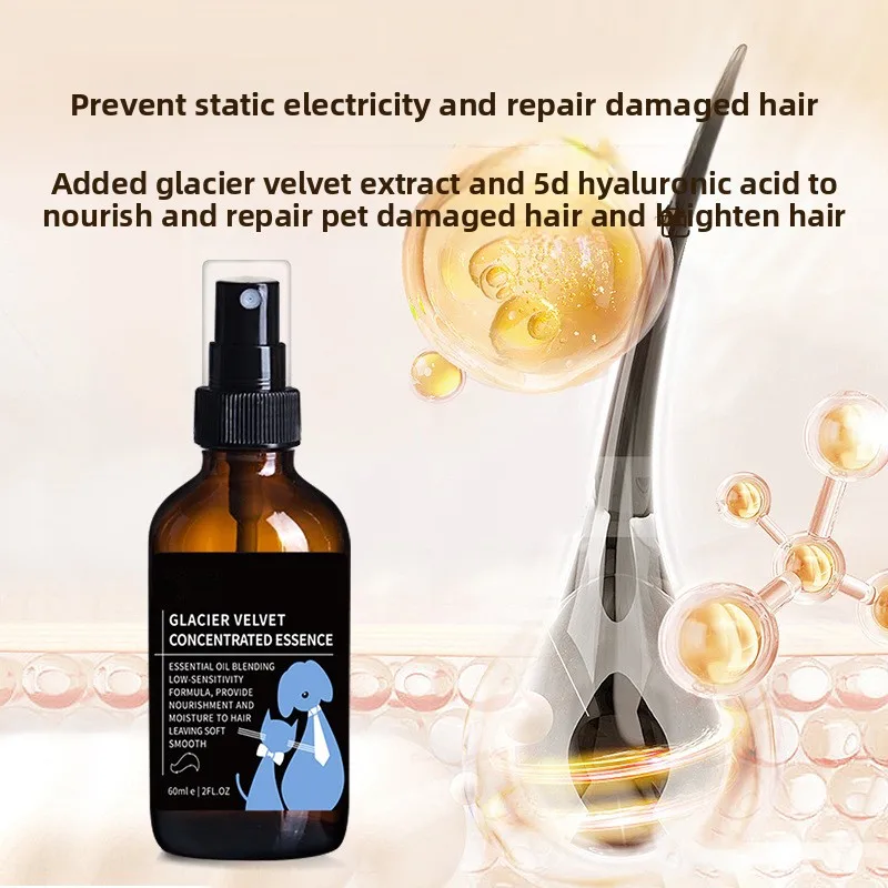 Spray para el cuidado del pelo de mascotas, antiestático, brillante, sin necesidad de enjuague, desenredante, con aceite esencial y desodorizante. - Imagen 4