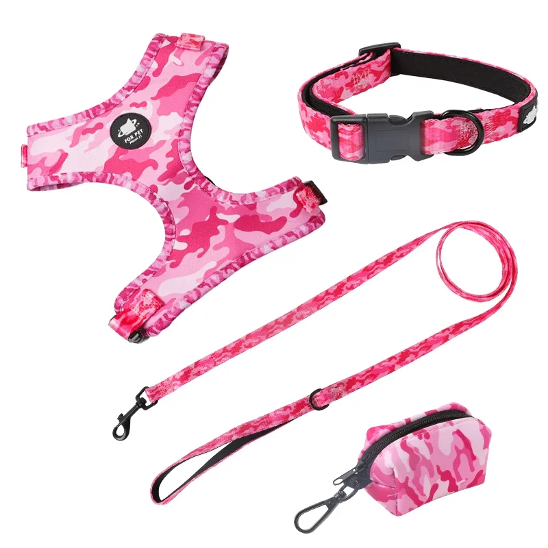 Conjunto de arnés para perros que incluye chaleco, arnés, collar, correa, pañuelo, bufanda, bolsa para excrementos y accesorios para mascotas (gatos y perros). - Imagen 20